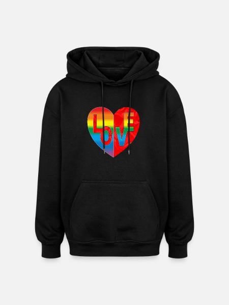 Heart - Oversized Unisex Hoodie - black