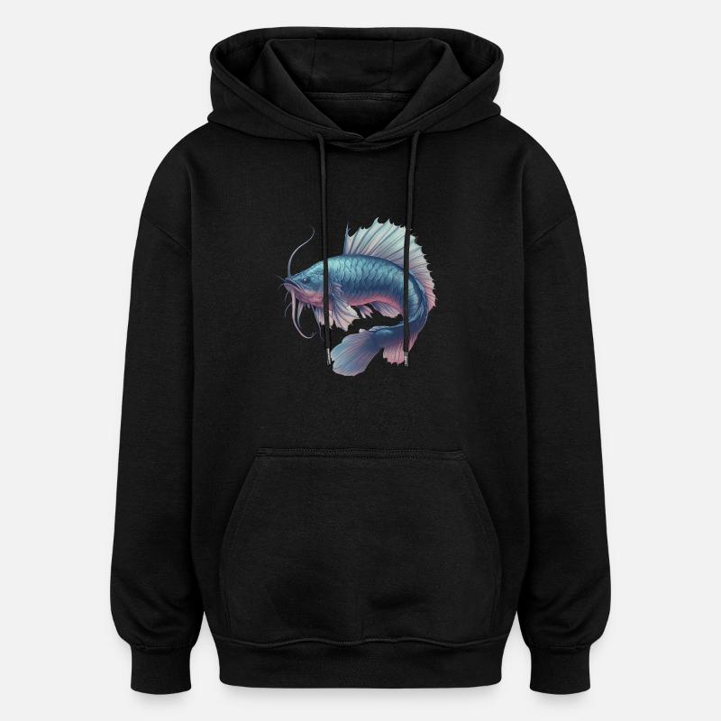 Fantasy-Fisch - Oversized Unisex Hoodie - Schwarz