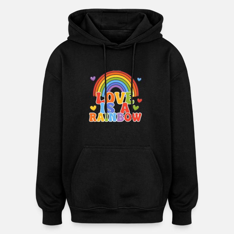L’amour est un arc-en-ciel - Sweat à capuche oversize unisexe - noir