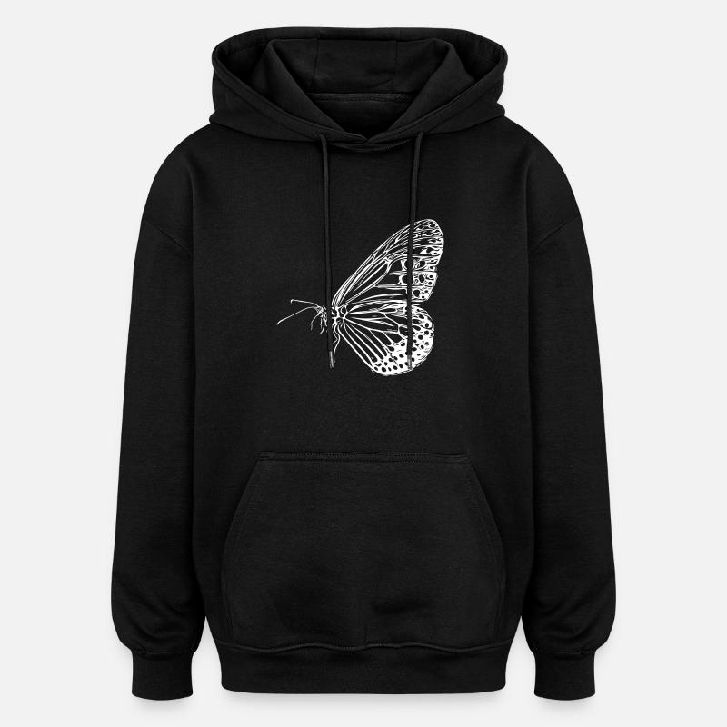 Schmetterling - Oversized Unisex Hoodie - Schwarz