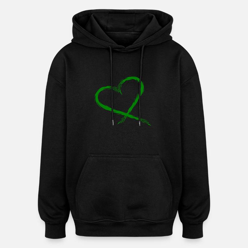 Herz Design Vektor - Oversized Unisex Hoodie - Schwarz