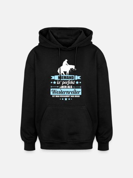 Westernreiter - Oversized Unisex Hoodie - Schwarz