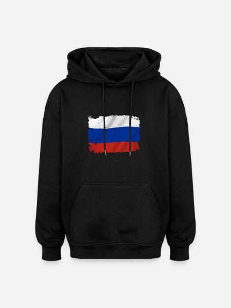 Drapeau Russe Drapeau Federation - Sweat à capuche oversize unisexe - noir