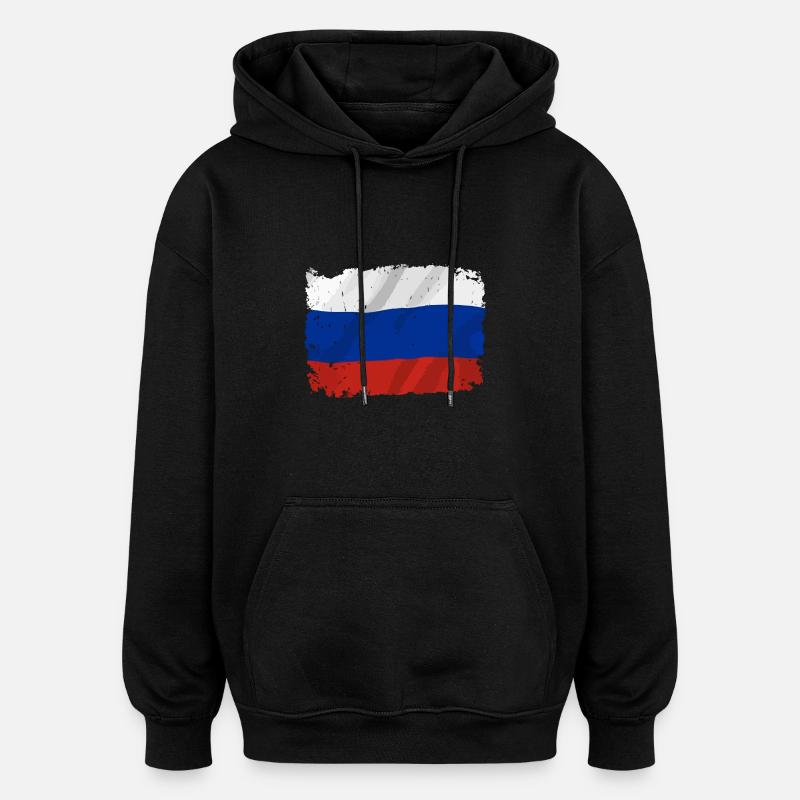 Drapeau Russe Drapeau Federation - Sweat à capuche oversize unisexe - noir