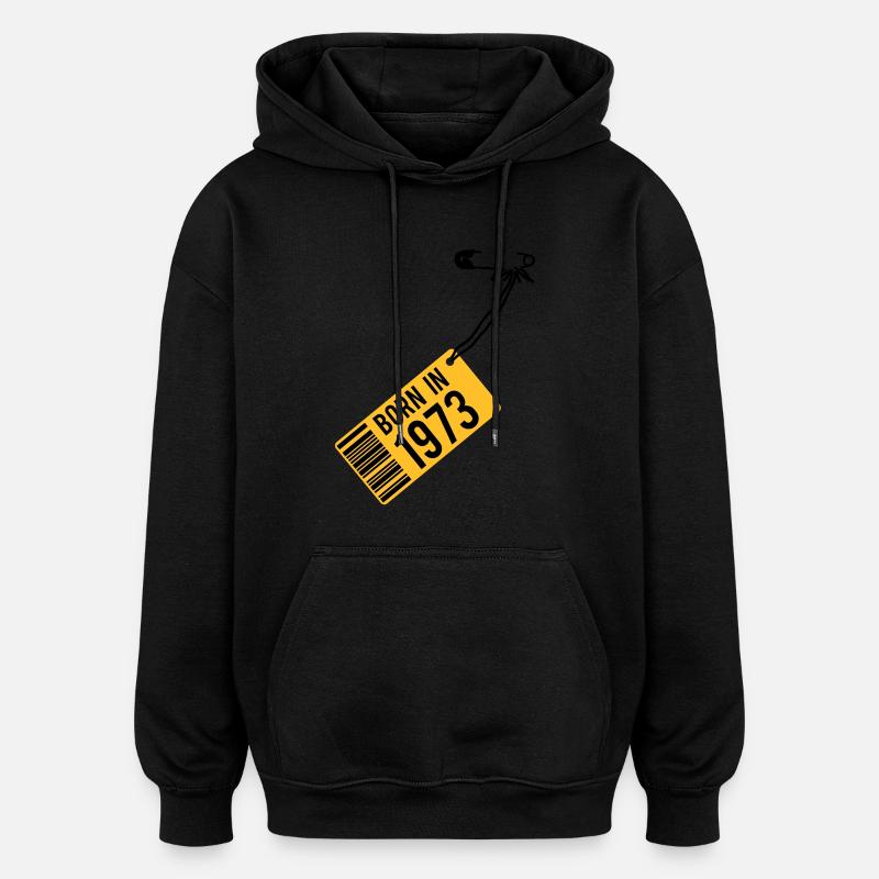 born in 1973 (fr) - Sweat à capuche oversize unisexe - noir