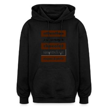 Débardeur bio pour femmes Attention en manque de - Sweat à capuche oversize unisexe - noir - Devant - Noah (186cm)
