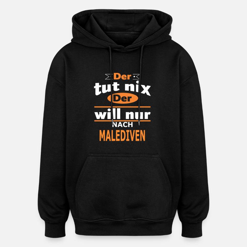 MALEDIVEN - Oversized Unisex Hoodie - Schwarz