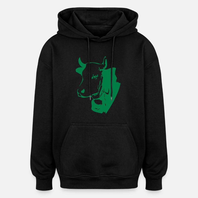 vache - Sweat à capuche oversize unisexe - noir