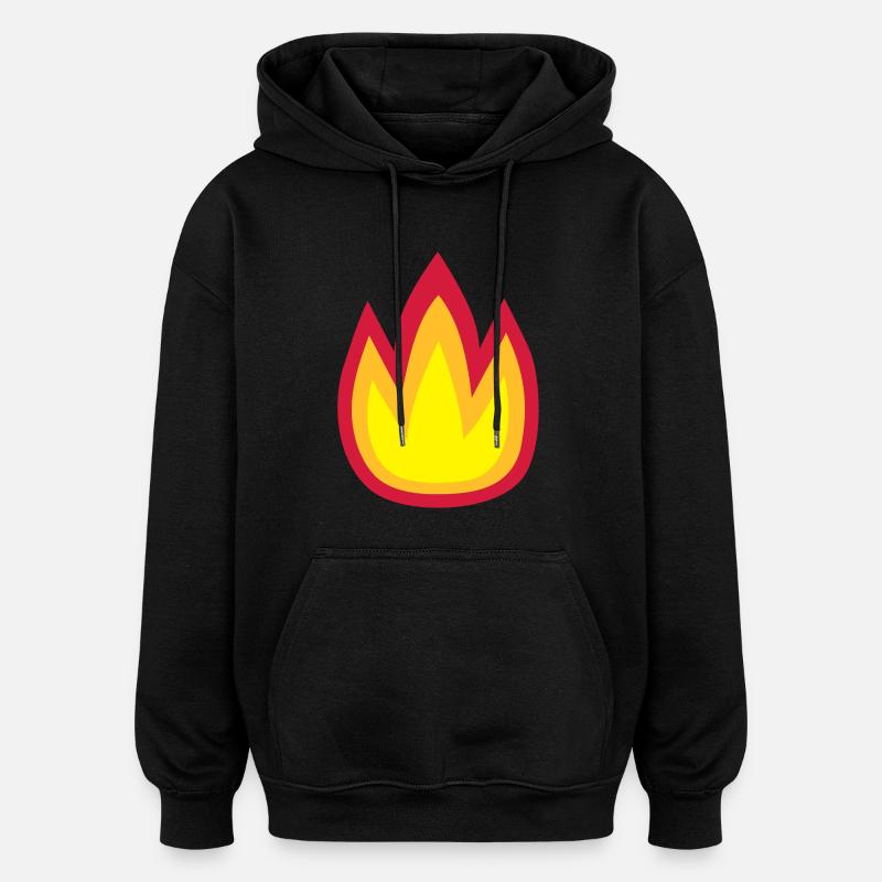 Feuer - Oversized Unisex Hoodie - Schwarz