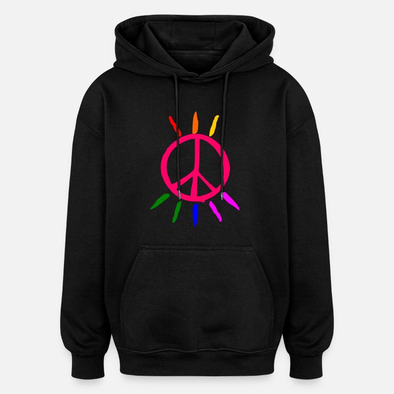 lgbt Peacezeichen - Oversized Unisex Hoodie - Schwarz