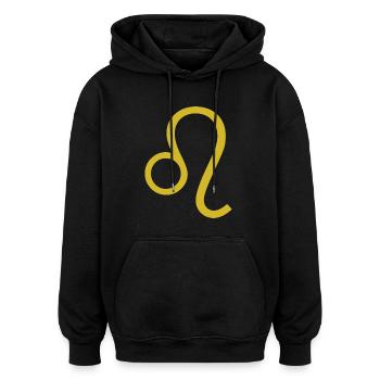 Horoskooppi Leo, eksklusiivinen t-paitasuunnittelu - Unisex oversize huppari - musta - Edestä - Noah (186cm)
