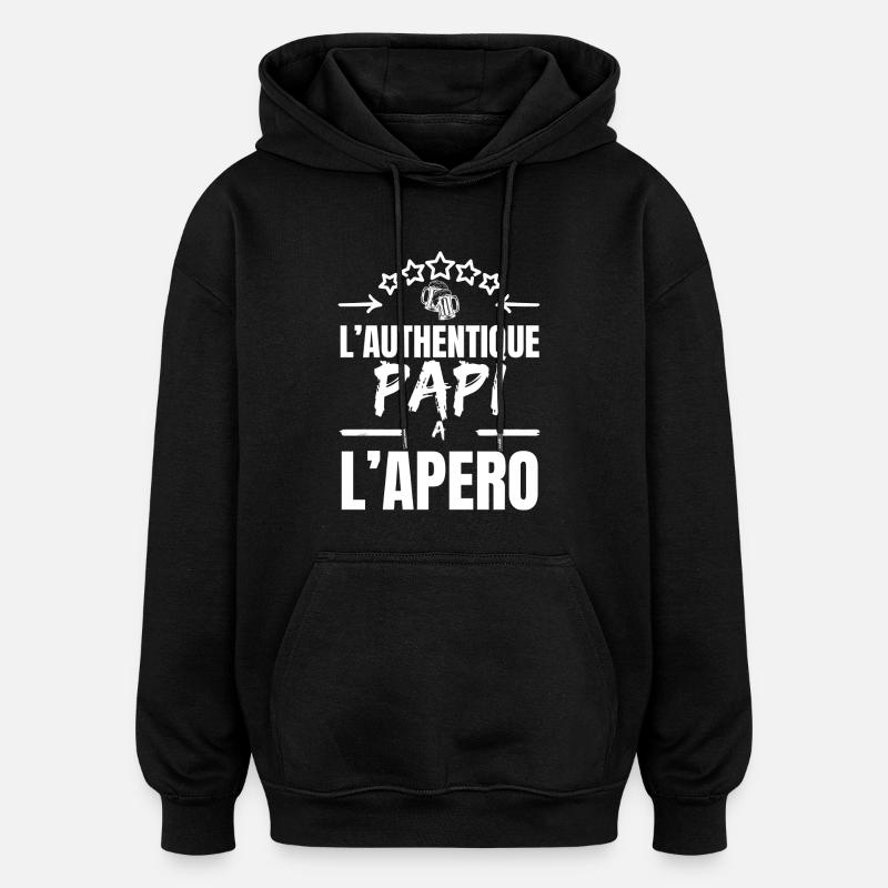 DER AUTHENTISCHE OPA BEIM APERITIF - Oversized Unisex Hoodie - Schwarz