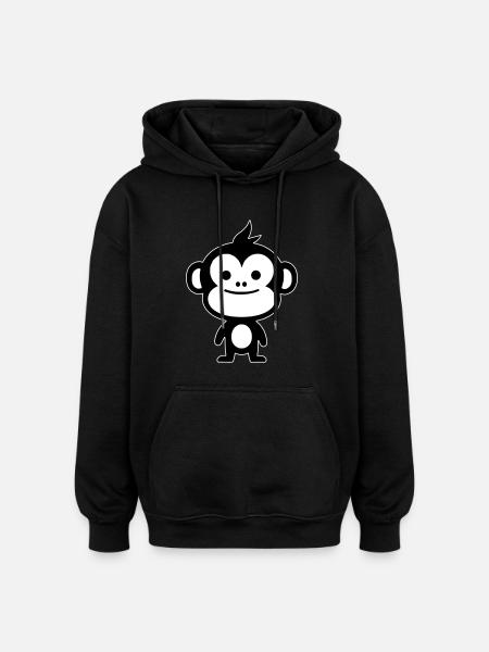 Simple Monkey - Oversized Unisex Hoodie - black