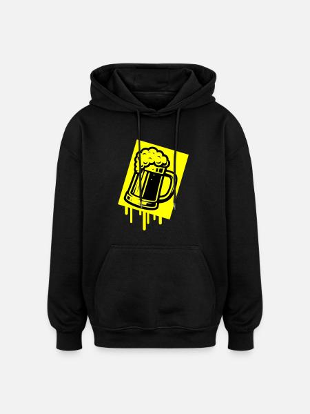 Bierkrug Bier Symbol - Oversized Unisex Hoodie - Schwarz