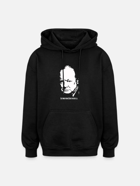 Winston Churchill Portrait - Oversized Unisex Hoodie - black