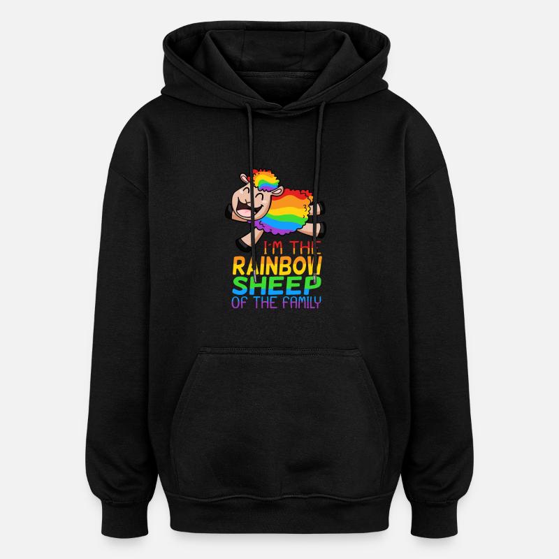 LGBT mouton mignon - Sweat à capuche oversize unisexe - noir