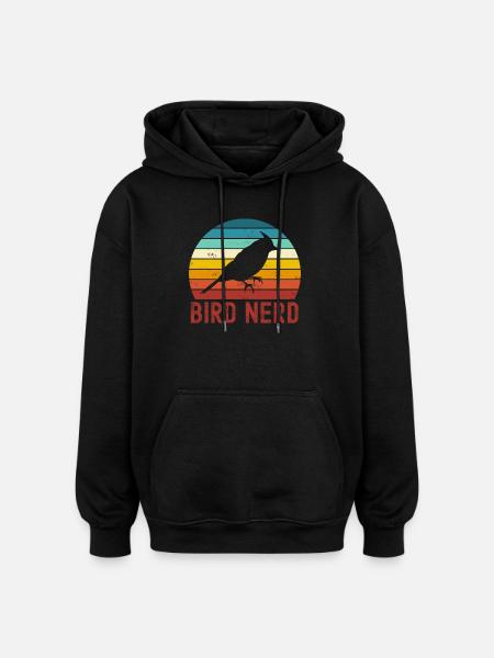 Oiseaux oiseaux - Sweat à capuche oversize unisexe - noir