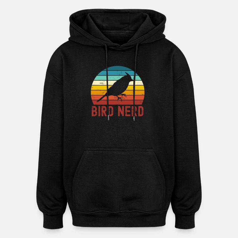 Oiseaux oiseaux - Sweat à capuche oversize unisexe - noir