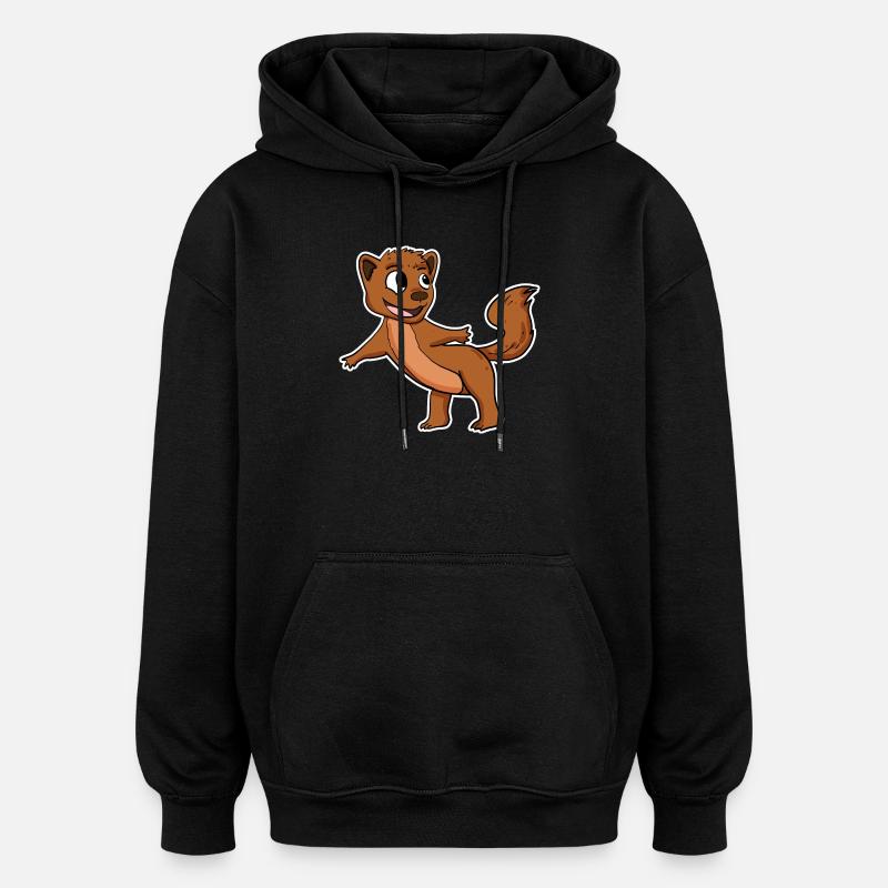 Weasel marten - Oversized Unisex Hoodie - black