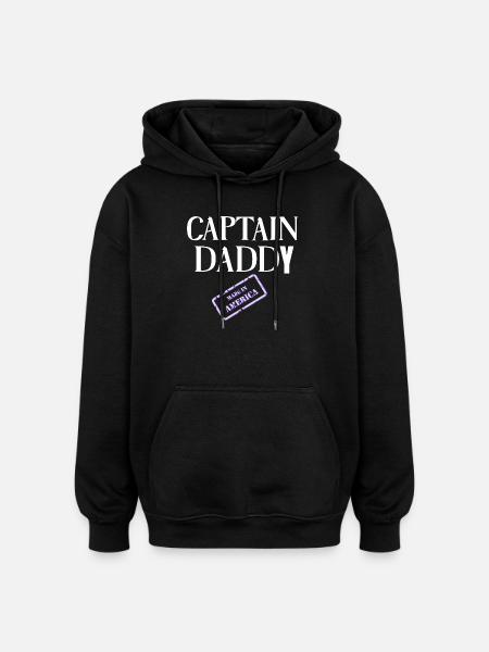 Captain Daddy Made in America - Oversized Unisex Hoodie - black