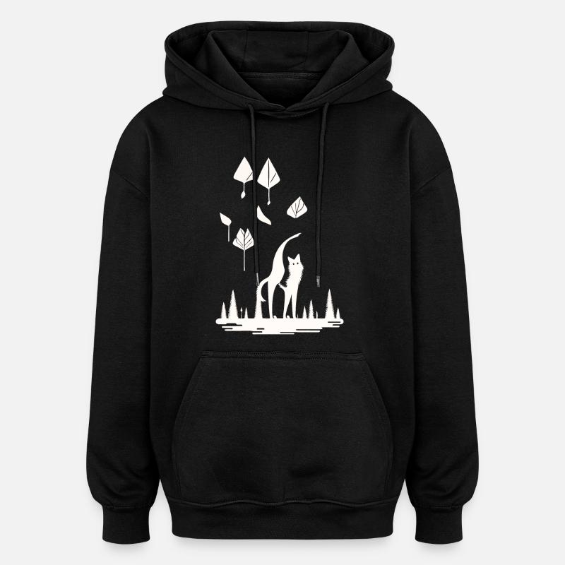 Fuchs im Blätterwald - Oversized Unisex Hoodie - Schwarz