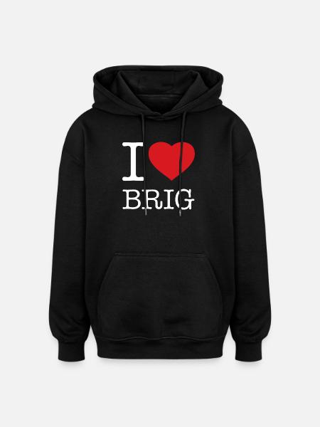 J’AIME BRIGUE - Sweat à capuche oversize unisexe - noir