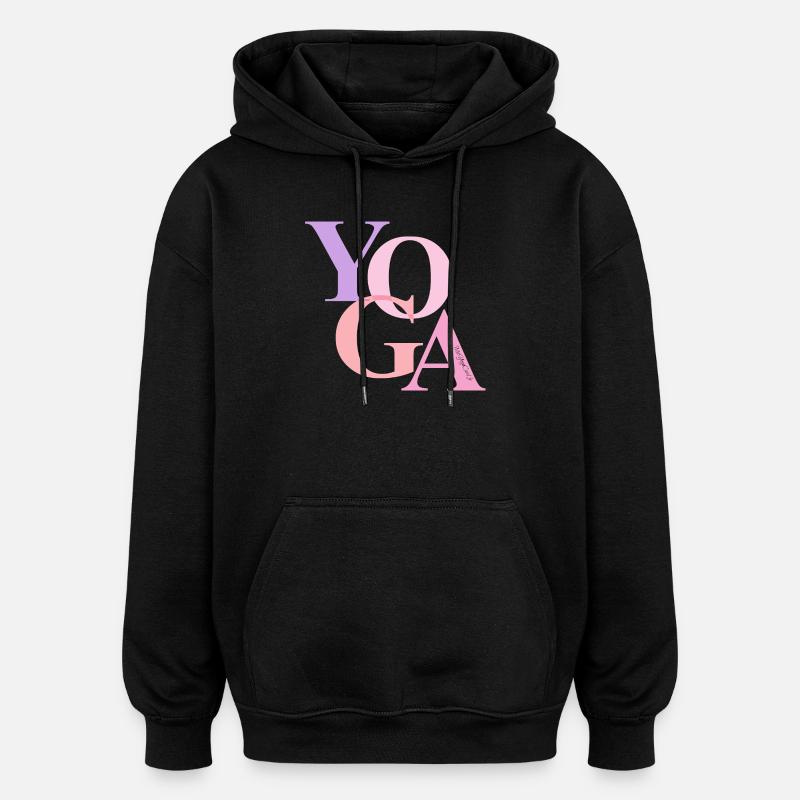 YOGA - Sweat à capuche oversize unisexe - noir