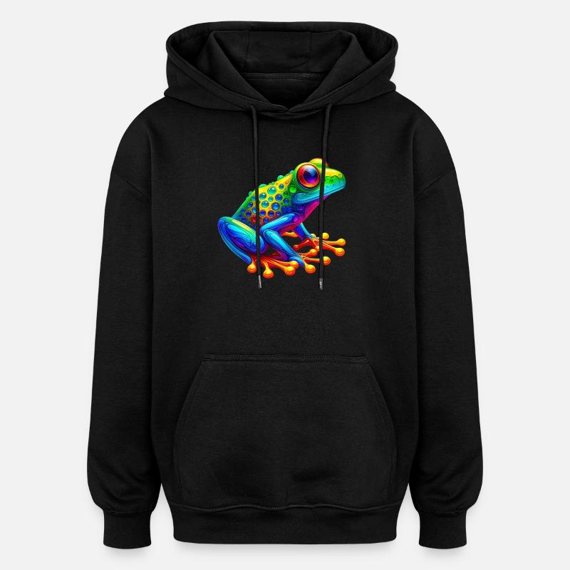 Frosch - Oversized Unisex Hoodie - Schwarz