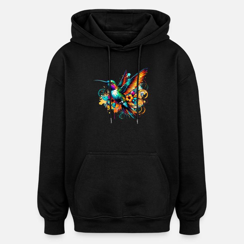 Colibri - Sweat à capuche oversize unisexe - noir