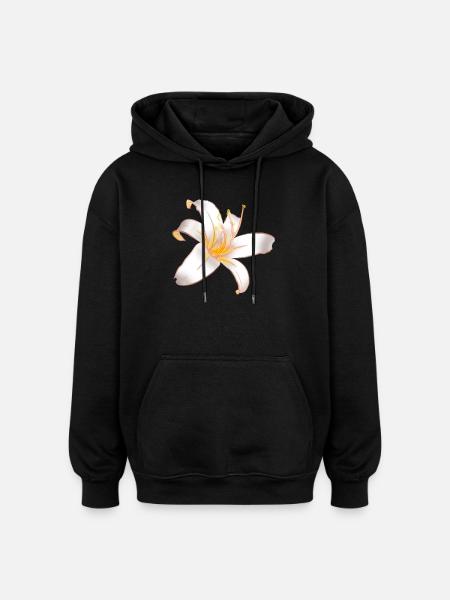WHITE LILYLILY Magic White Lily - Oversized Unisex Hoodie - black