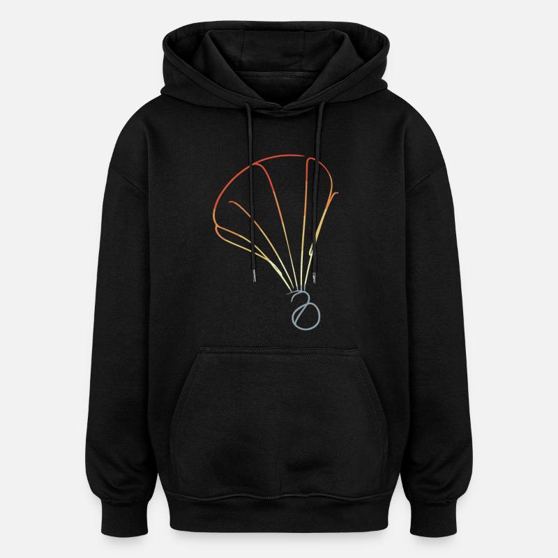 Croquis rétro du volant - Sweat à capuche oversize unisexe - noir
