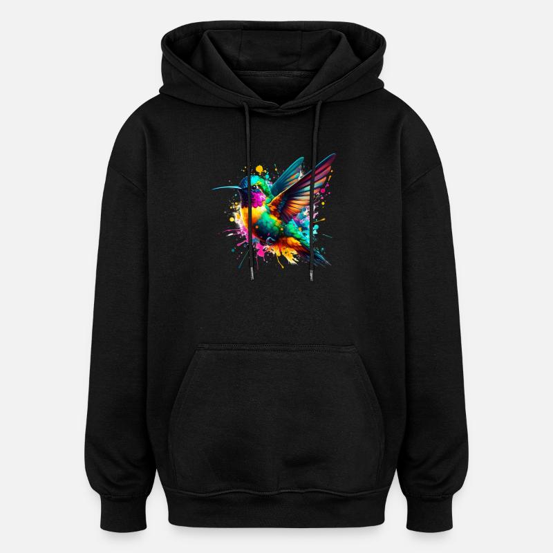 Colibri - Sweat à capuche oversize unisexe - noir