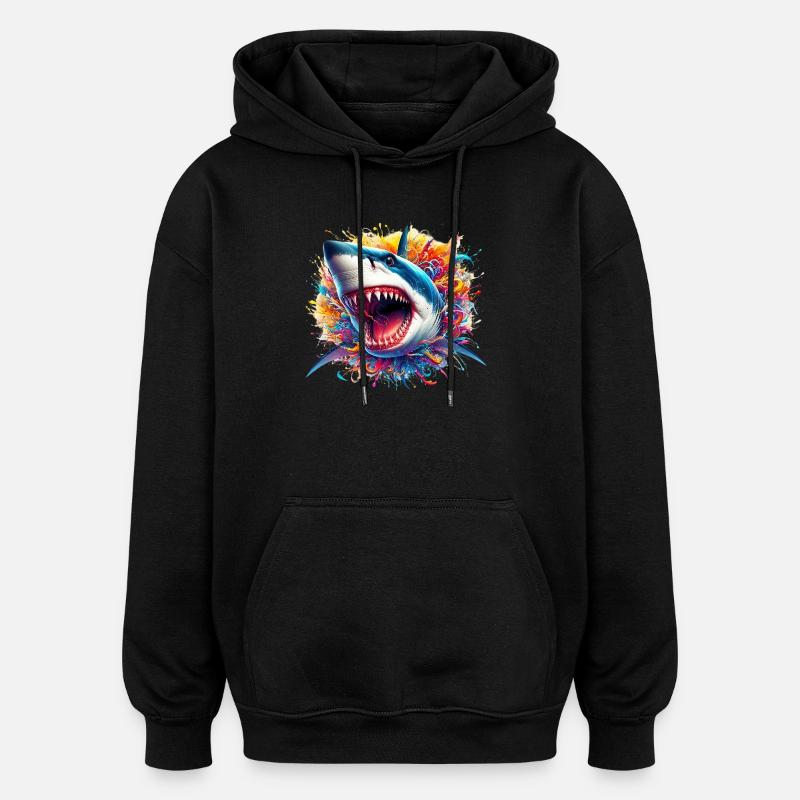 Hai - Oversized Unisex Hoodie - Schwarz