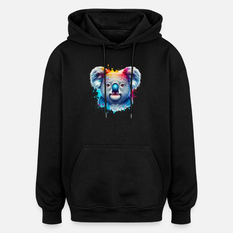 Koala - Sweat à capuche oversize unisexe - noir
