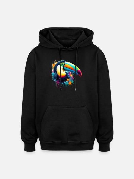 Toucan - Oversized Unisex Hoodie - black