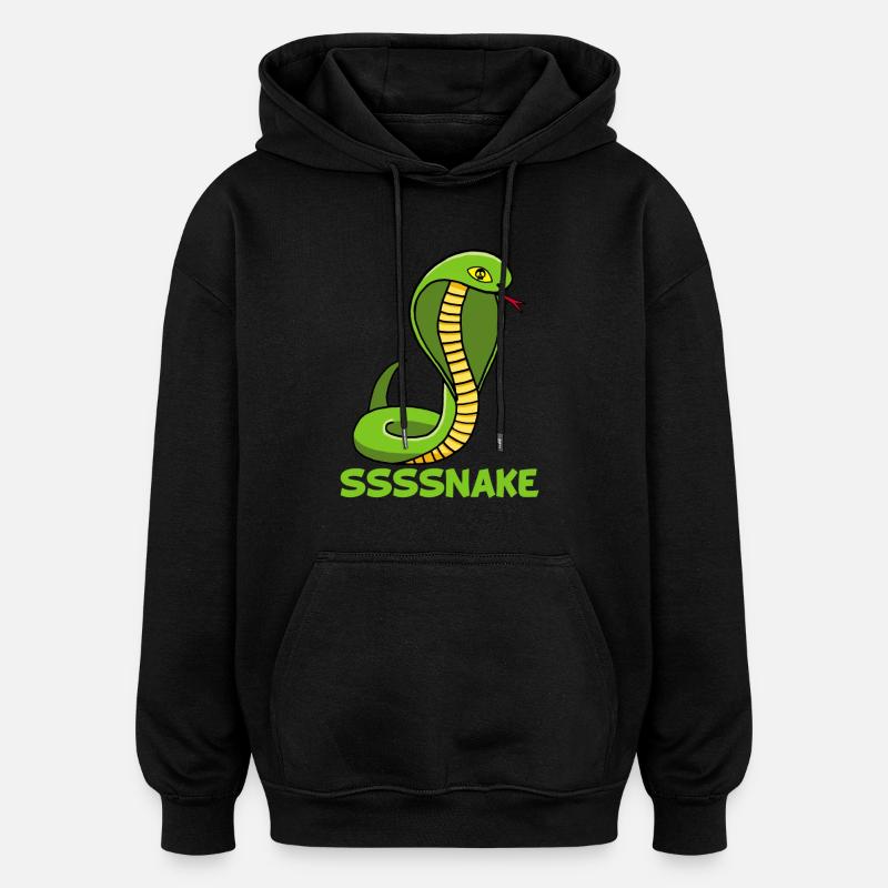 Serpent manga - Sweat à capuche oversize unisexe - noir