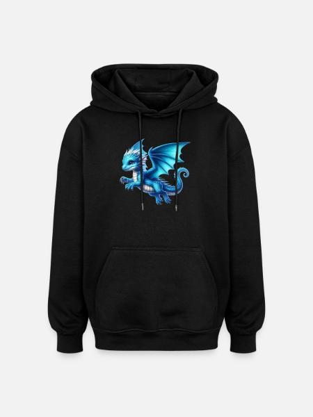 Dragon - Oversized Unisex Hoodie - black