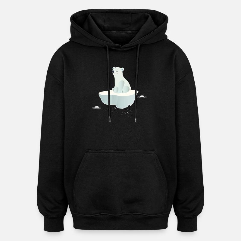 Träumender Eisbär auf einer Eisscholle - Oversized Unisex Hoodie - Schwarz