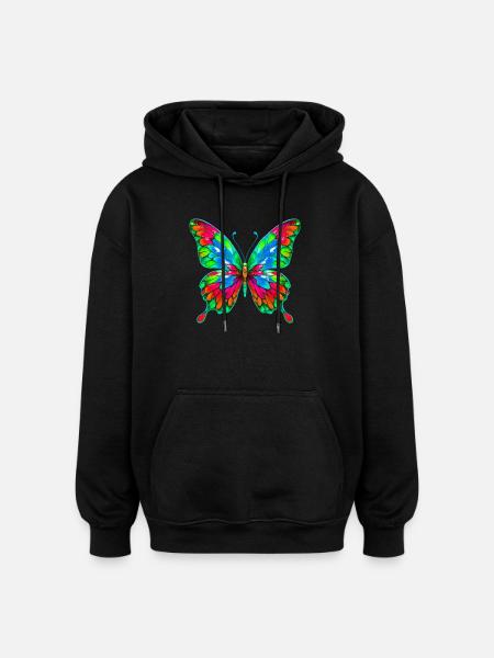 Butterfly - Oversized Unisex Hoodie - black