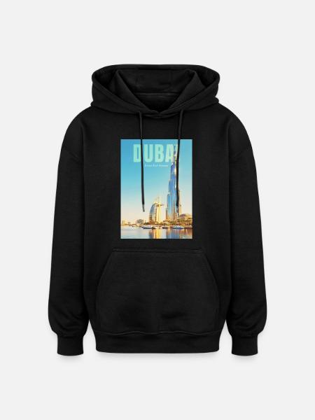 Dubai Skyline – Desert Metropolis - Oversized Unisex Hoodie - black