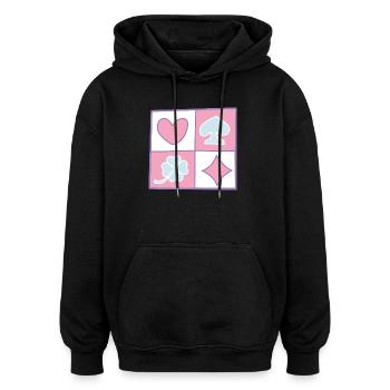 Checkerboard by helfspawn - Oversized Unisex Hoodie - black - Front - Noah (186cm)