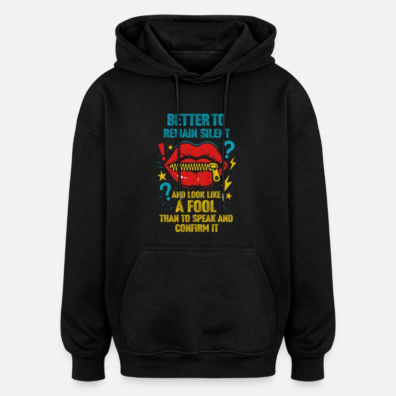 T-shirt à message graphique audacieux - Sweat à capuche oversize unisexe - noir