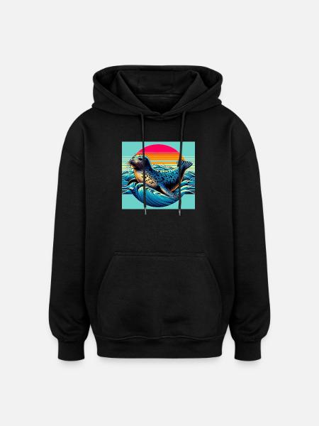 seal - Oversized Unisex Hoodie - black