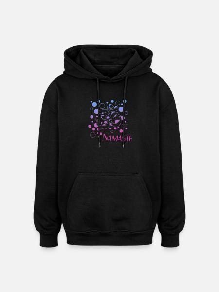Om Namaste Gradient Kreisdesign - Oversized Unisex Hoodie - Schwarz