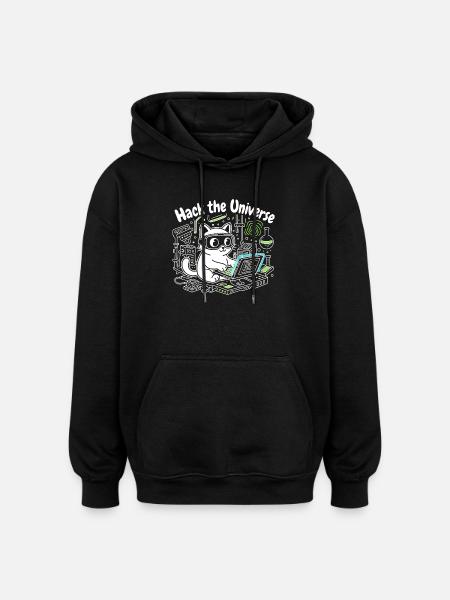 KatzHacker Crack Universe - Oversized Unisex Hoodie - black