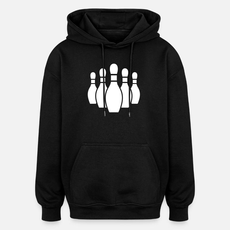 Silhouette des quilles de bowling - Sweat à capuche oversize unisexe - noir