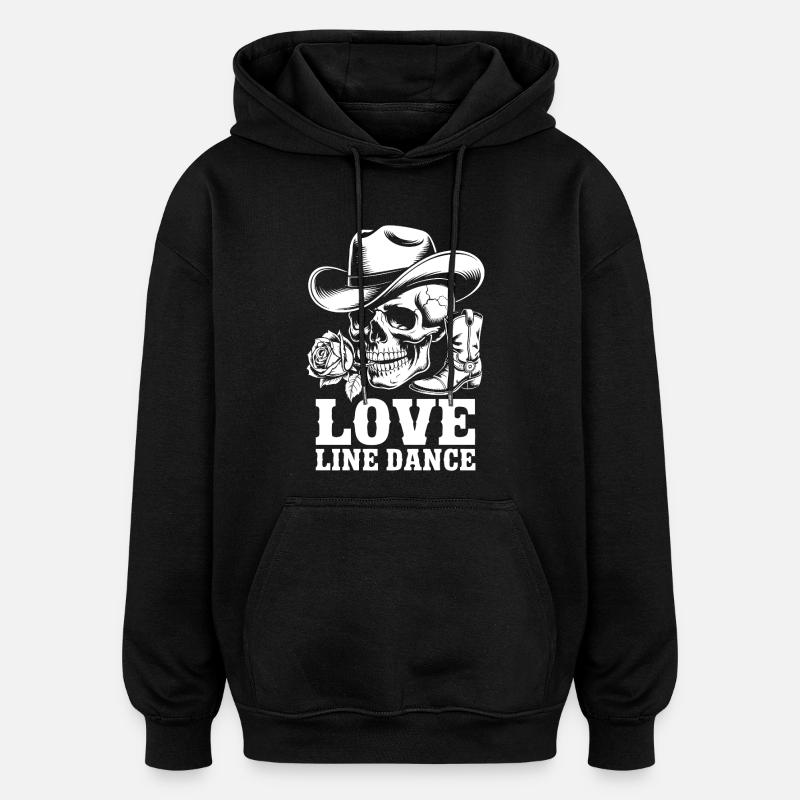 Danse en ligne Cowboy Squelette - Sweat à capuche oversize unisexe - noir