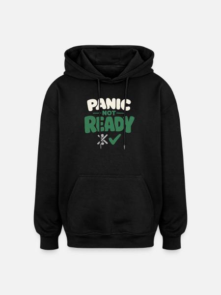 Calmness beats panic, lifestyle, - Oversized Unisex Hoodie - black