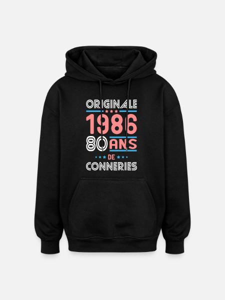 Original – 1986 – 40 Jahre - Oversized Unisex Hoodie - Schwarz