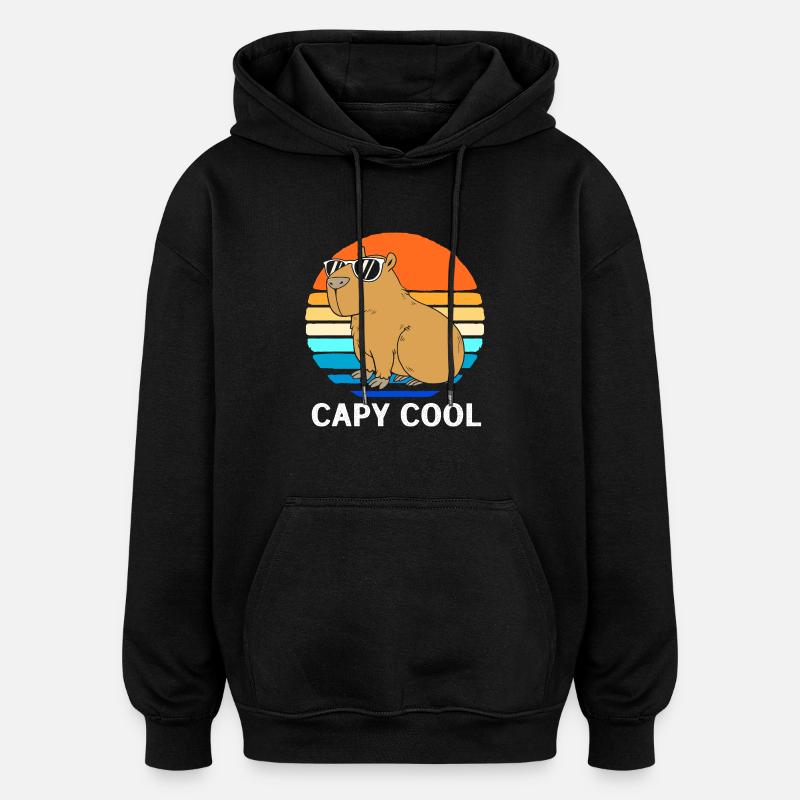 Capibara Capybara - Sweat à capuche oversize unisexe - noir